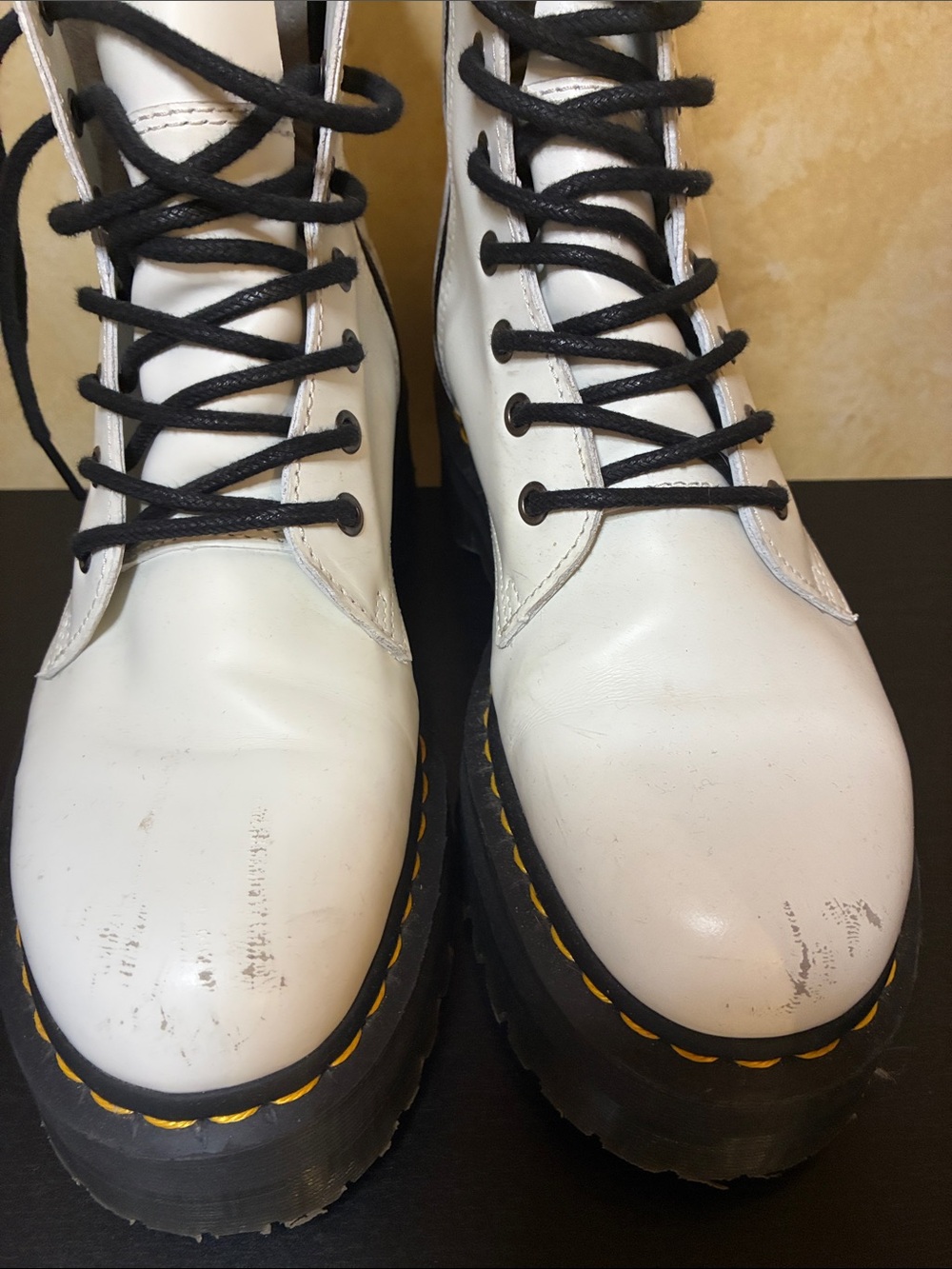White Platform Doc Marten Boots - Picture 4 of 8